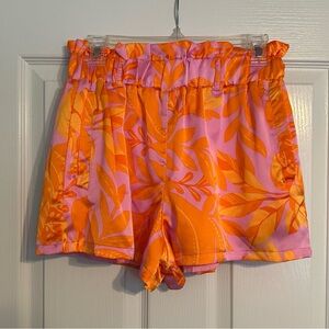 NWT Sugarlips Lilac and Orange Floral High Waist Shorts Size Small